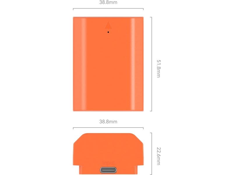 Smallrig Digitalkamera-Akku NP-FZ100 USB-C Orange Wiederaufladbarer Kamera-Akku