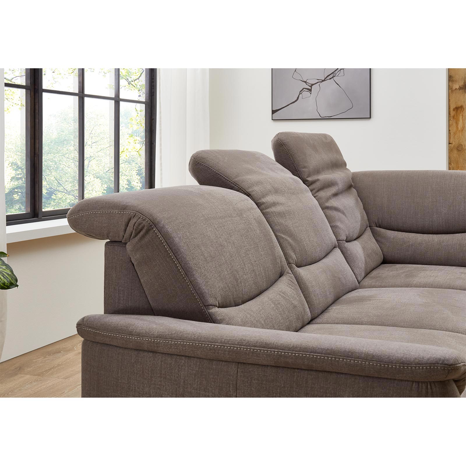 polsterpower Ecksofa - mandel - Recamiere rechts - Basismodell