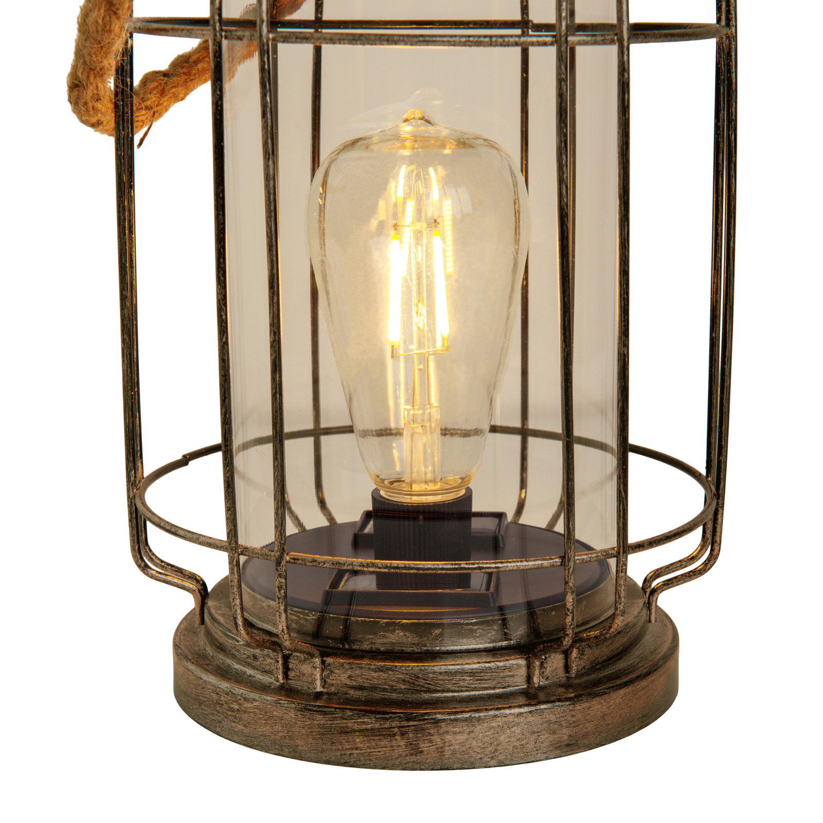 LED-Deko-Laterne BRUNO - kupfer - 35 cm hoch