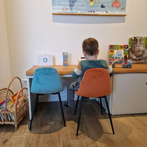 Kids stoel Ivy - blauw - 60x36.5x33.5 cm
