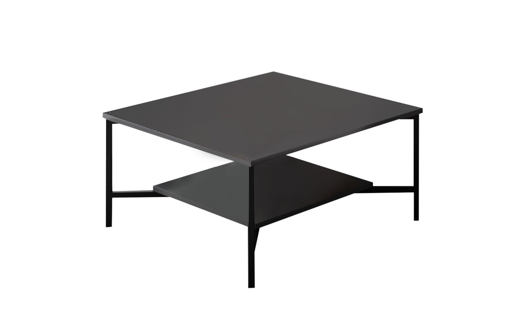 Couchtisch Black Line 80 x 80 x 40 cm, Anthrazit<br>Beistelltisch