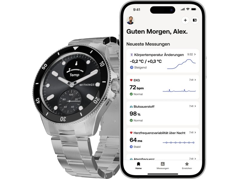Withings Scanwatch Nova Schwarz Gesundheitsuhr