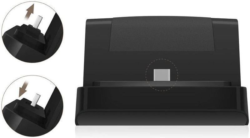 Universele USB-C Telefoonhouder - Zwart - Kunststof