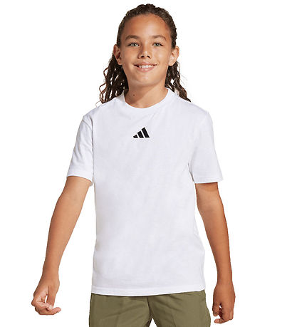 adidas Performance T-Shirt - J SL 160 - Weiß/Schwarz m. Logo