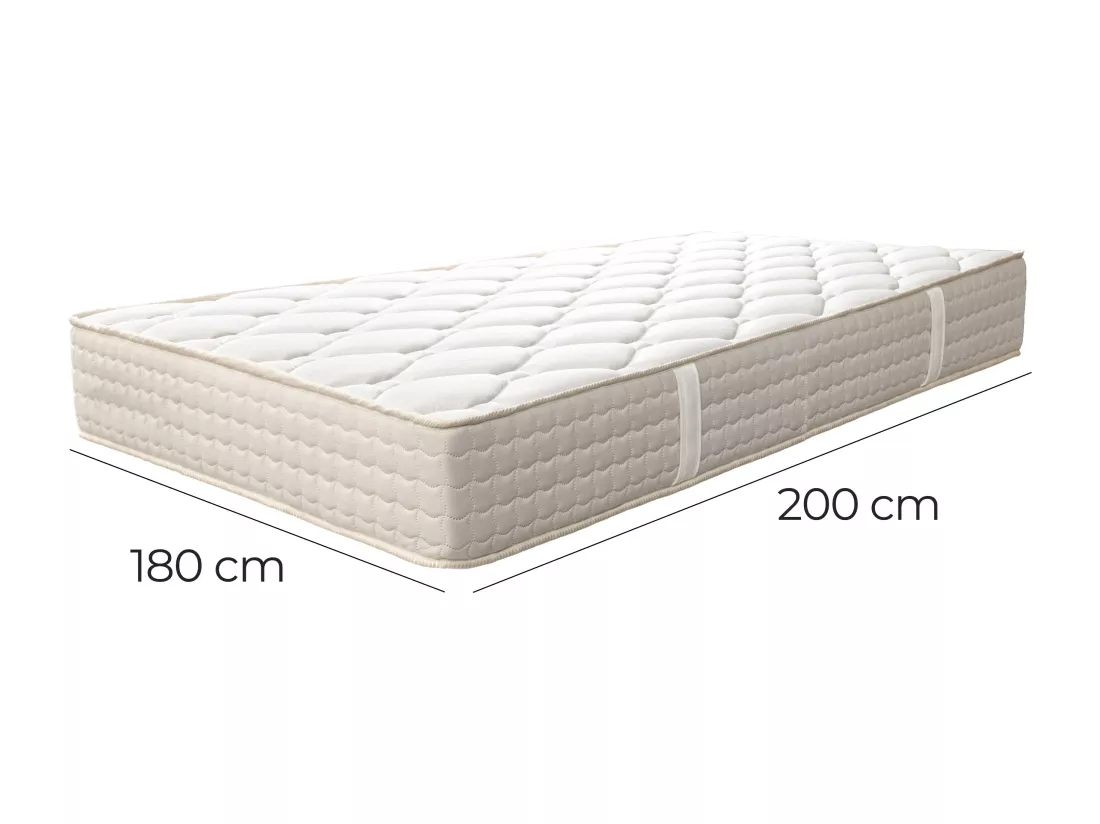 Matelas réversible DENIA 180x200 cm, en mousse haute densité, indépendance du couchage, ferme, face été/hiver, épaisseur 20 cm