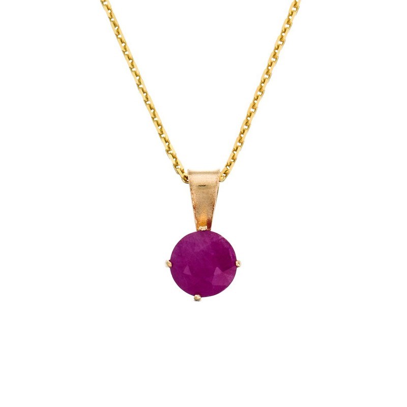 Pendentif Or Jaune et Rubis 0,74 carats 