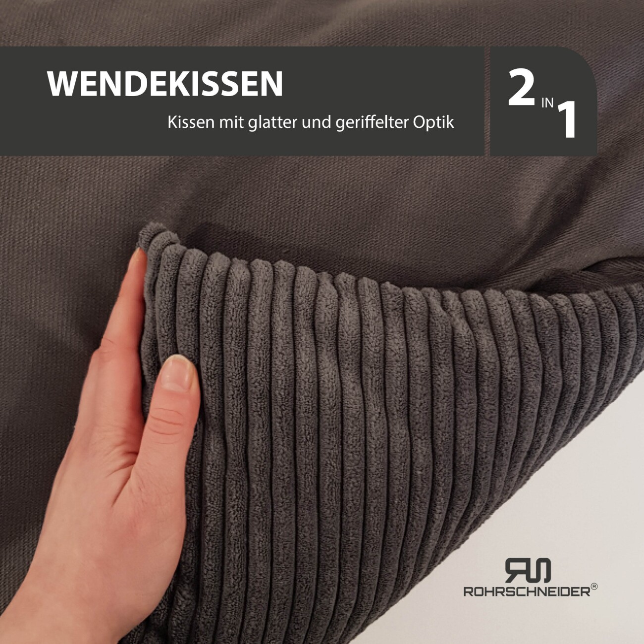 Rohrschneider ® Hundebett waschbar für kleine Hunde mit Hundekissen Cord (ca. 55x42 cm) inkl. Gassibeutel