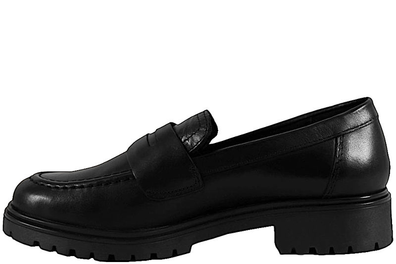 TAMARIS LOAFERS I SORT GLAT SKIND