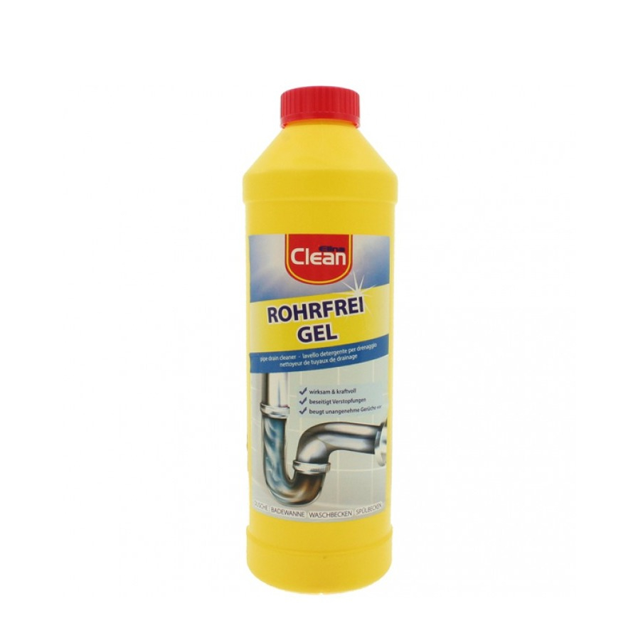 (1L) Rohrfrei Gel Abfluss Reiniger Rohr Putzmittel für Dusche / Küche / Waschbecken (17224) - Gelb