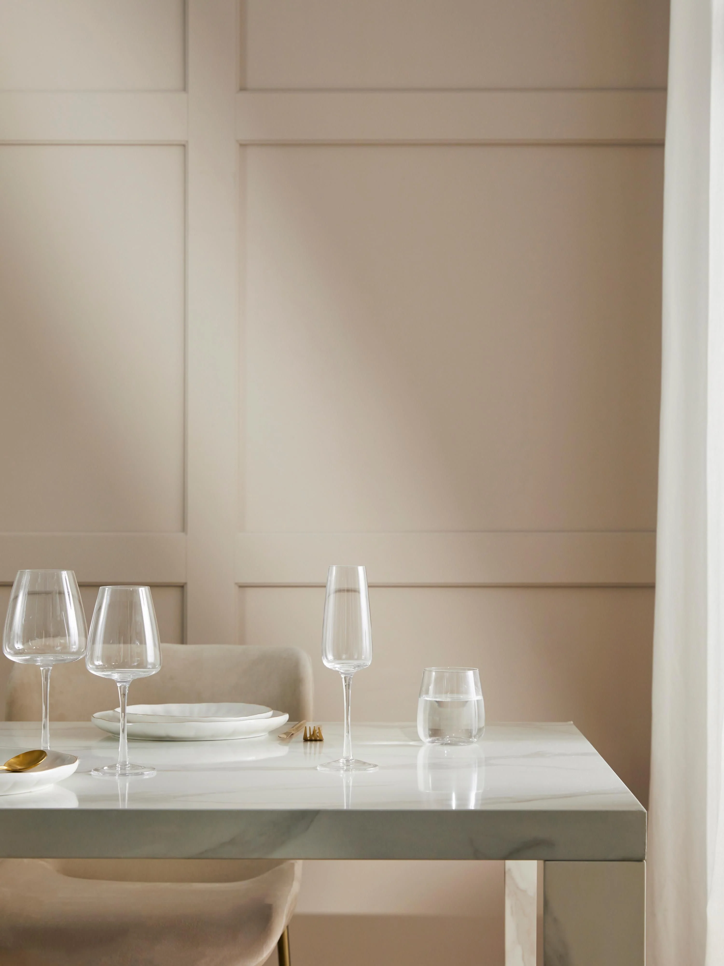 Mondgeblazen champagneglazen Ellery, 4-delig