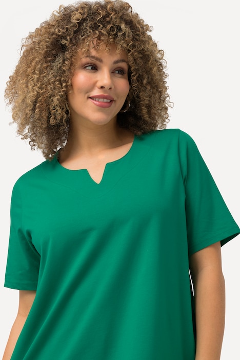 T-Shirt, A-Linie, Tunika-Ausschnitt, Halbarm