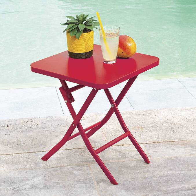 Table d'appoint de jardin carré GREENSBORO Groseille