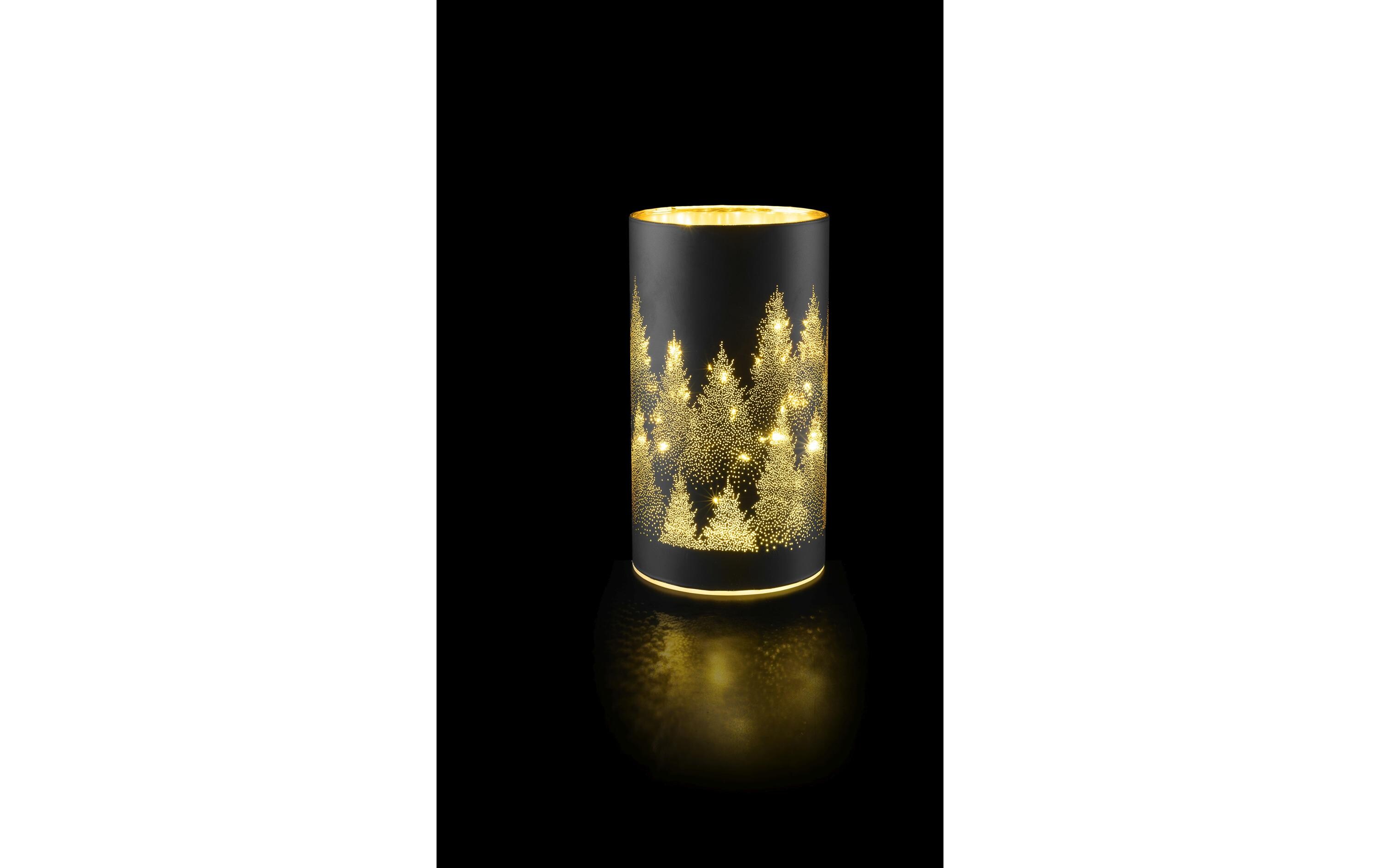 Laterne Tree S, 15 LED, Ø 9 cm, SchwarzTeelichthalter aus Glas