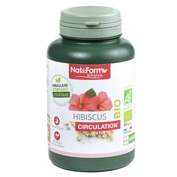 Cápsulas Vegetais de Hibisco Orgânico Nat & Form 200