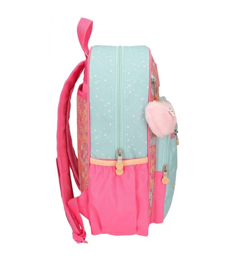 Mochila escolar Enso com estampa de balões, 38 cm, turquesa.