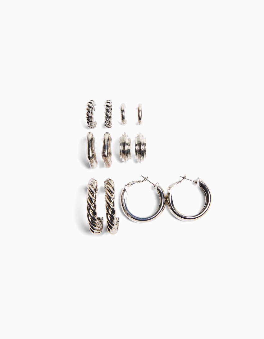 Conjunto de 6 pares de brincos de argola