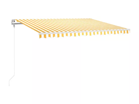 Auvent automatique capteur de vent/LED 400x300cm Jaune et blanc