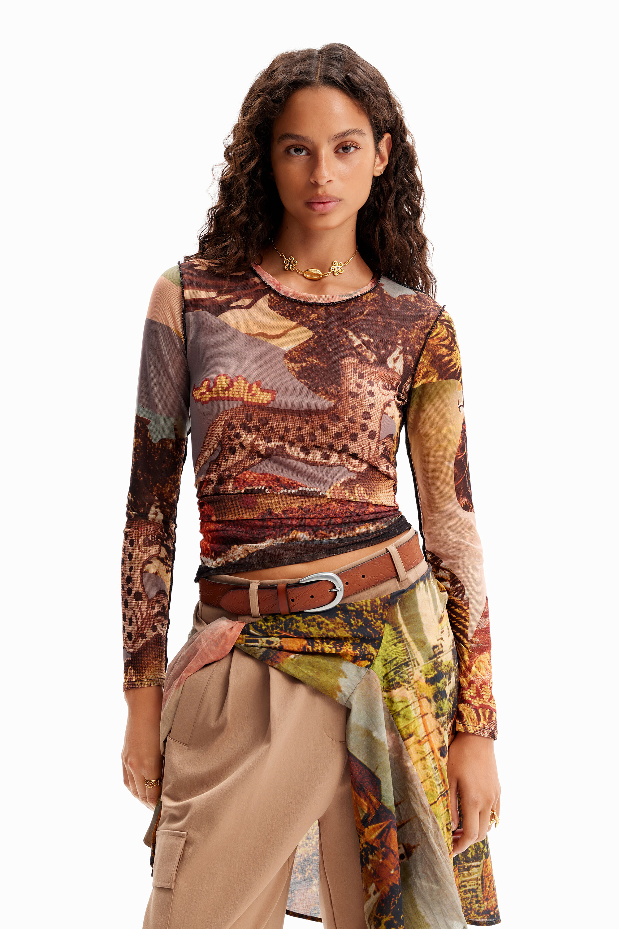 T-shirt ajusté tulle tapisserie