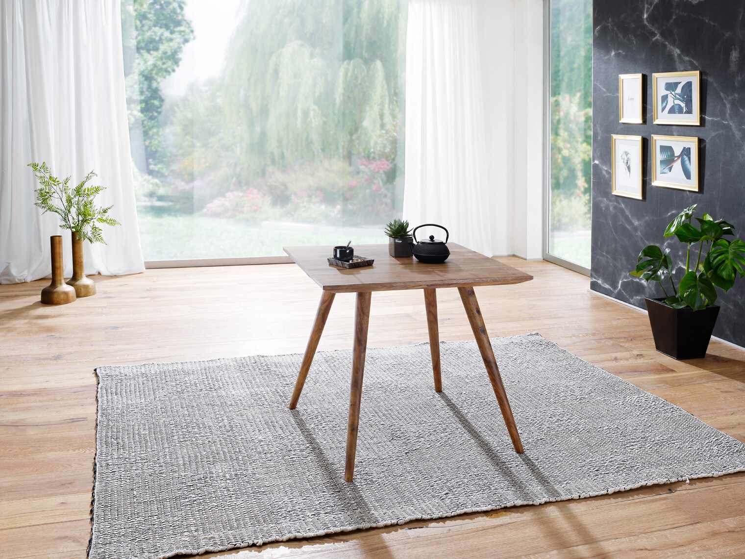 KADIMA DESIGN Retro Landhausstil Esstisch Massivholz - Braun, 80 x 80 x 76 cm, Handgefertigt, KADIMA DESIGN