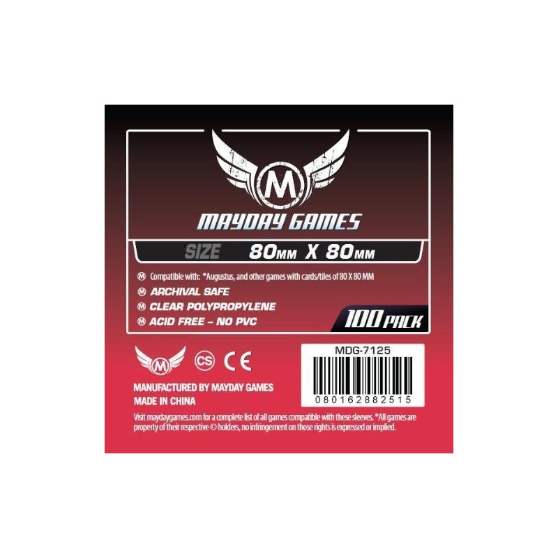 Lot de 100 protège-cartes 80x80 mm