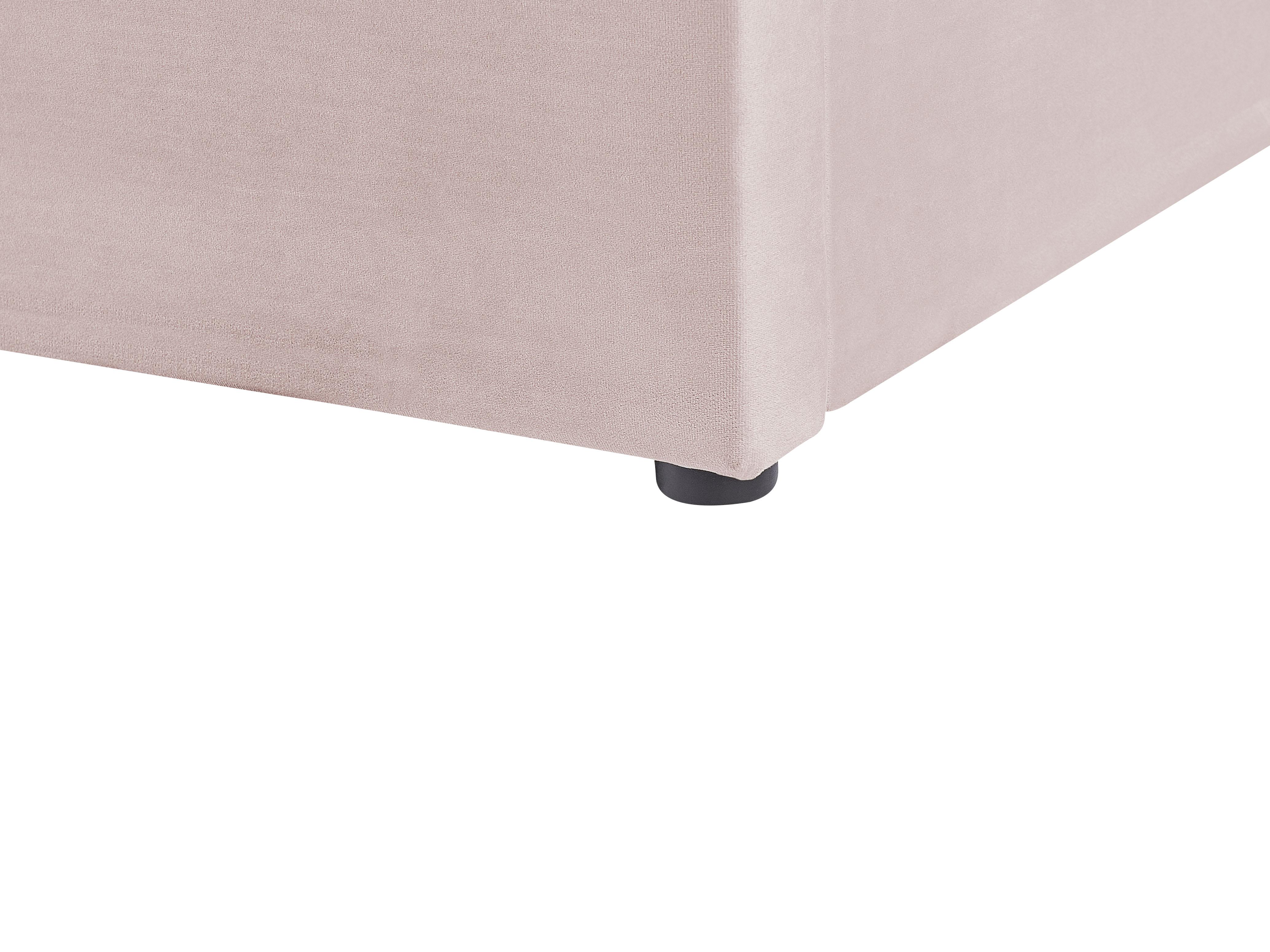 Bed met opbergruimte Fluweel LUBBON 180 x 200 cm Pastelroze Roze
