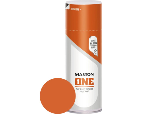Maston ONE glansspuitverf RAL 2004 oranje 400 ml