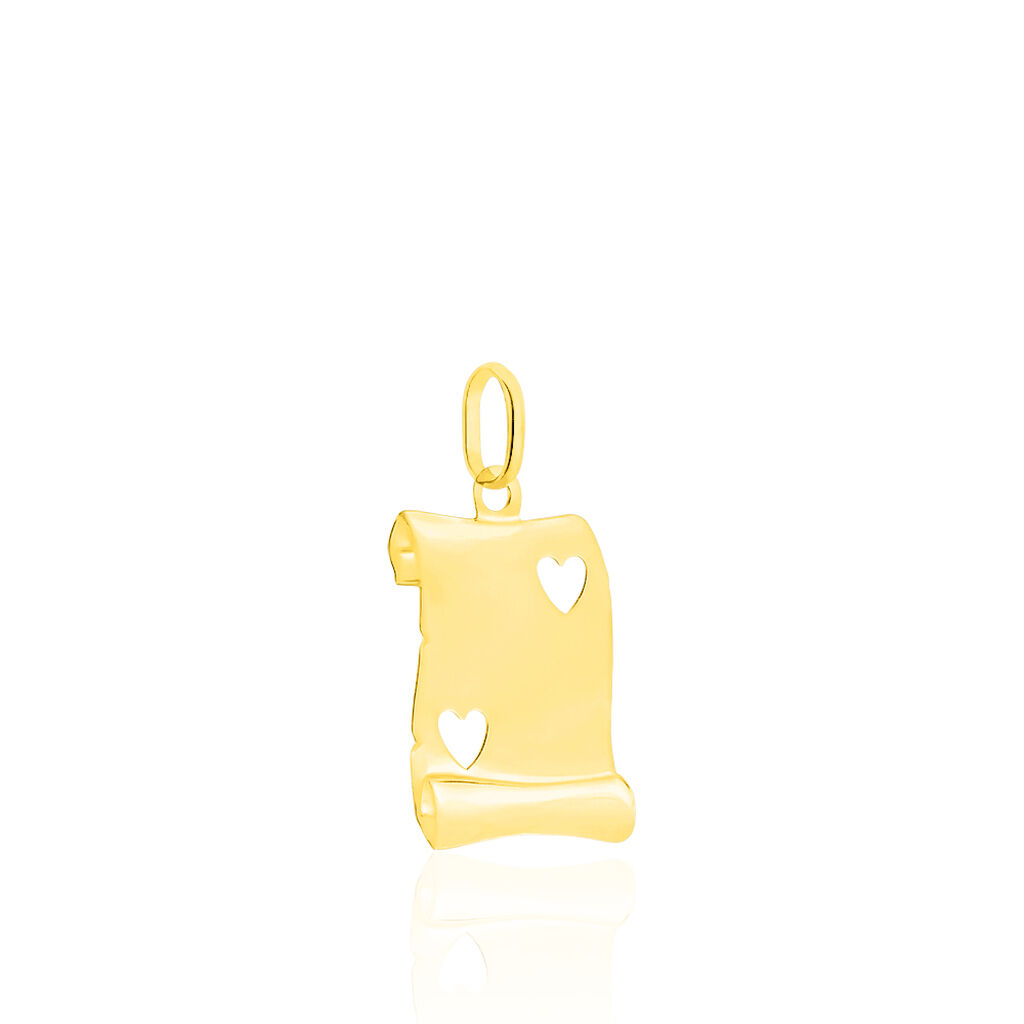 Pendentif Sirona Parchemin Message Or Jaune