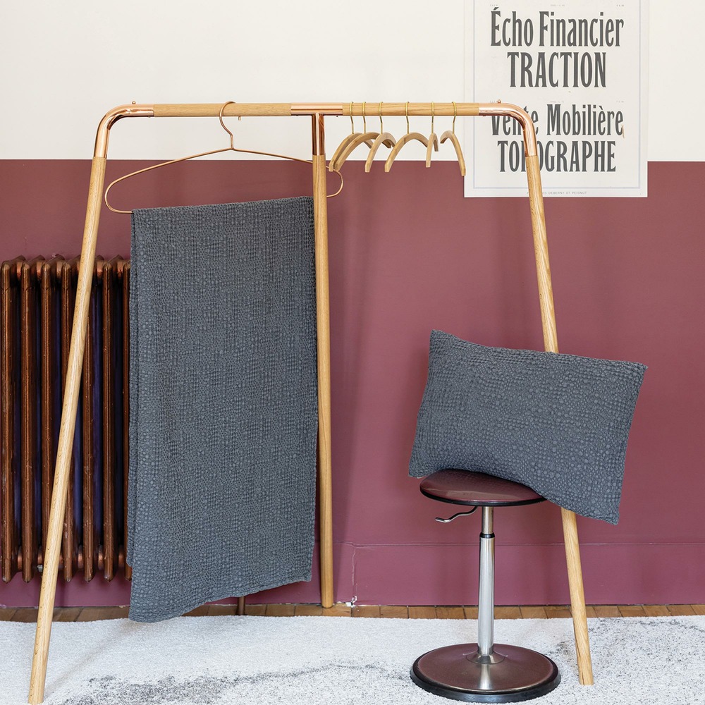 Jeté stonewashed tana cendre 240 x 260 cm