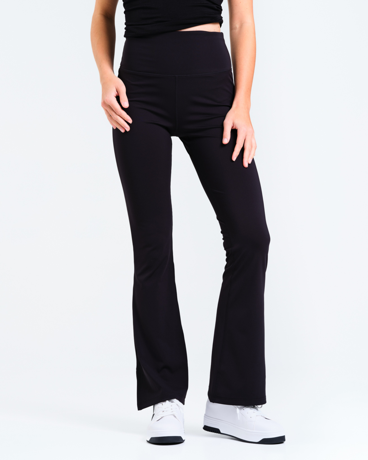 LEVITY Lotus Slit Flare Pants Black Beauty