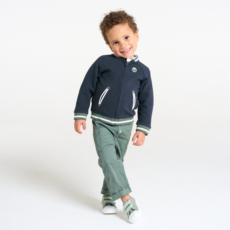 Gilet zippé molleton coton fantaisie bleu bébé garçon Bleu