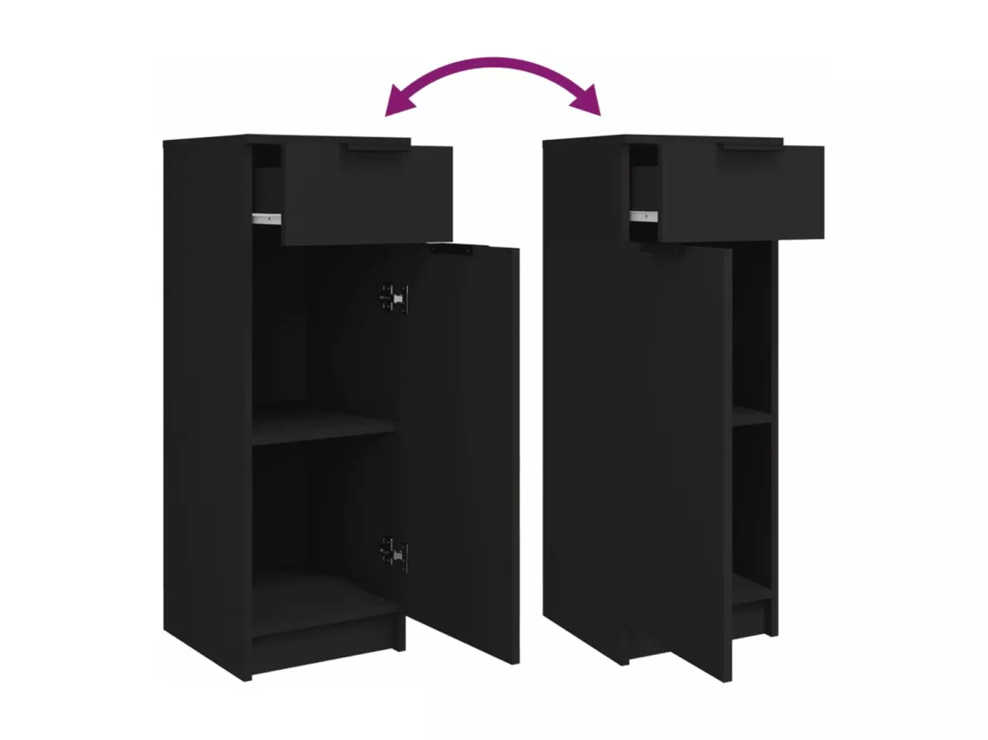 Armoire de salle de bain Noir 32x34x90 cm Bois d'ingénierie