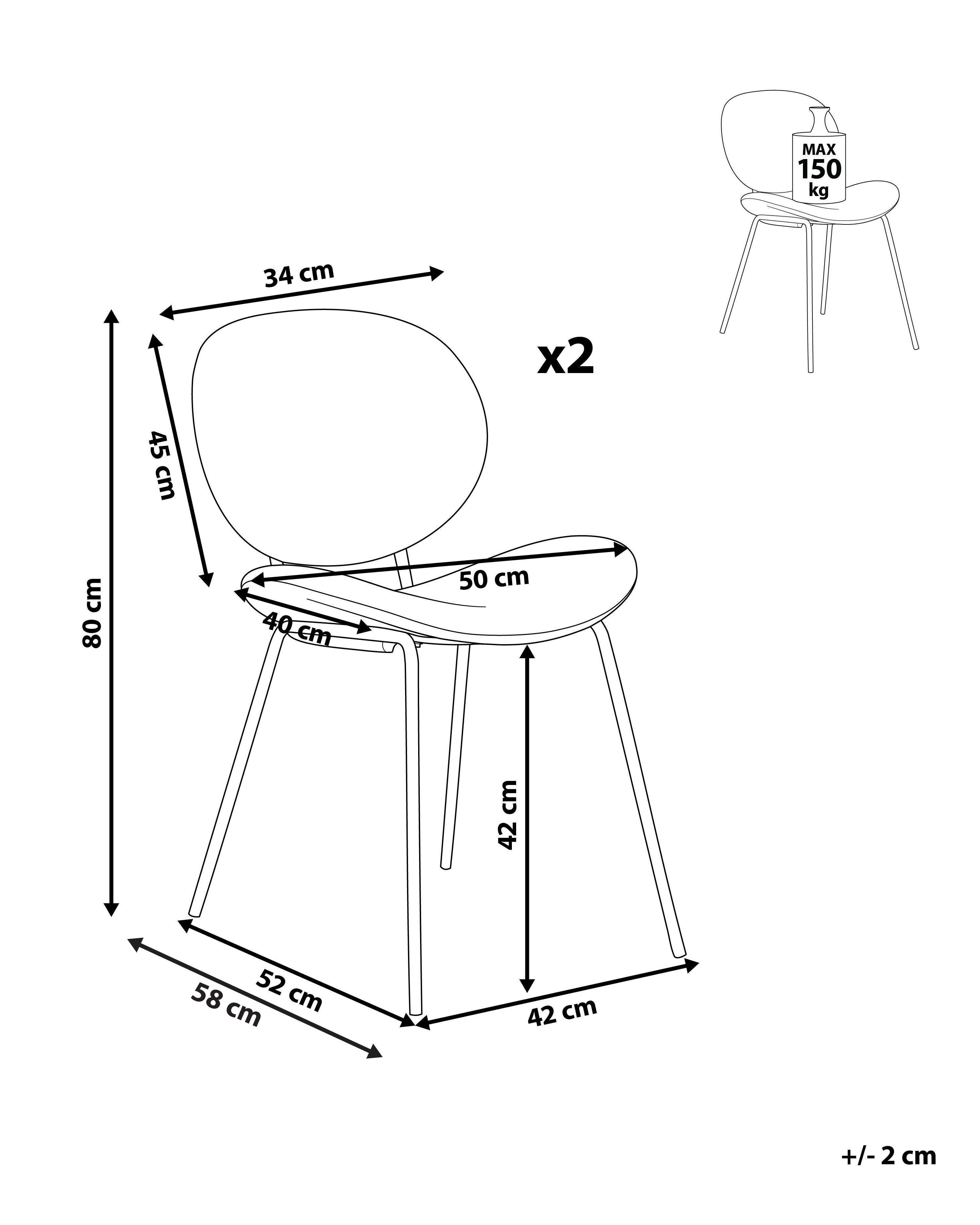 Set van 2 eetkamerstoelen LUANA Bouclé Donkergroen