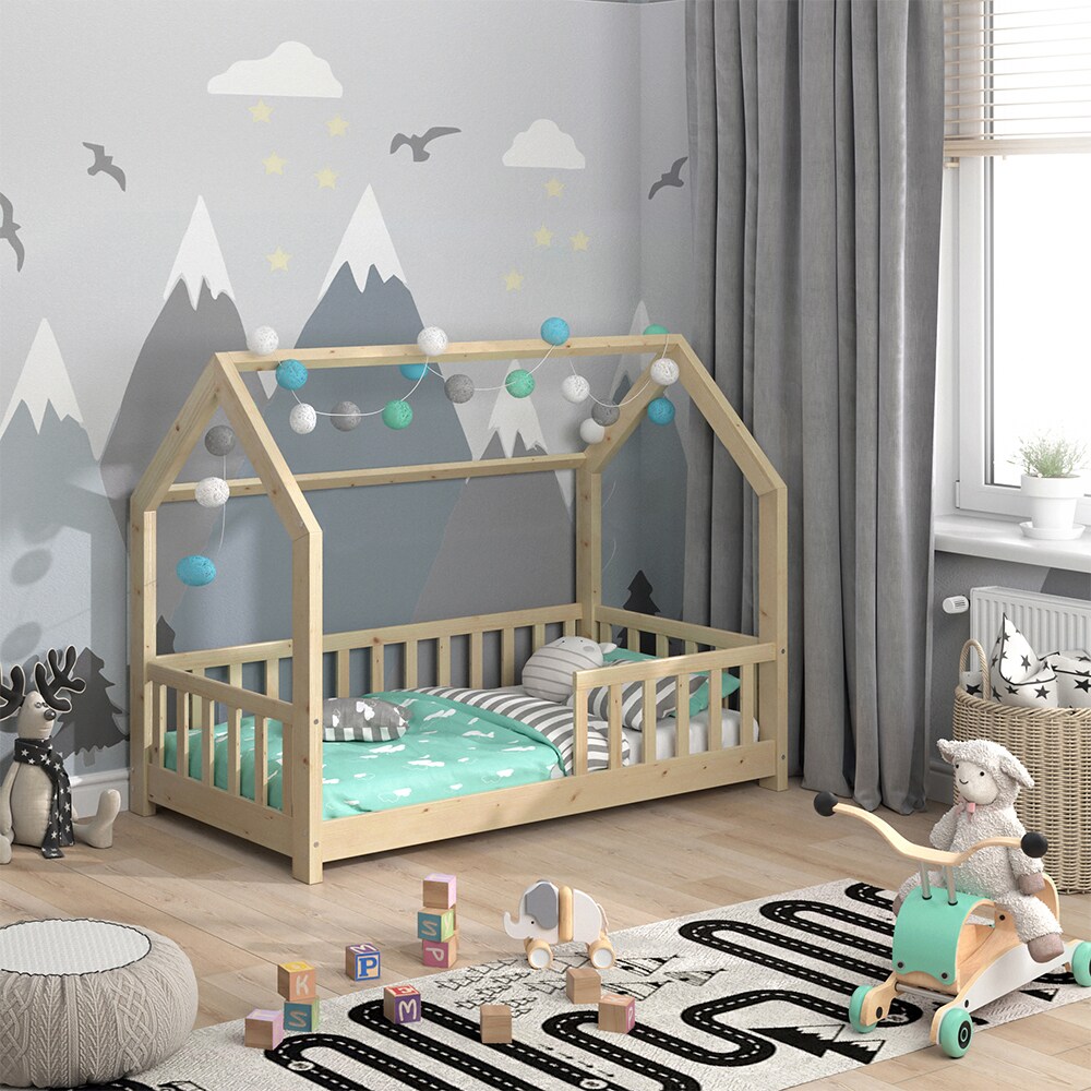 VitaliSpa Kinderbett Hausbett Spielbett Wiki 80x160cm Lattenrost Rausfallschutz