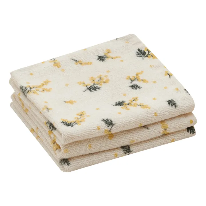 garbo&friends Serviette d'invités Mimosa - Set de 3 | Blanc cassé