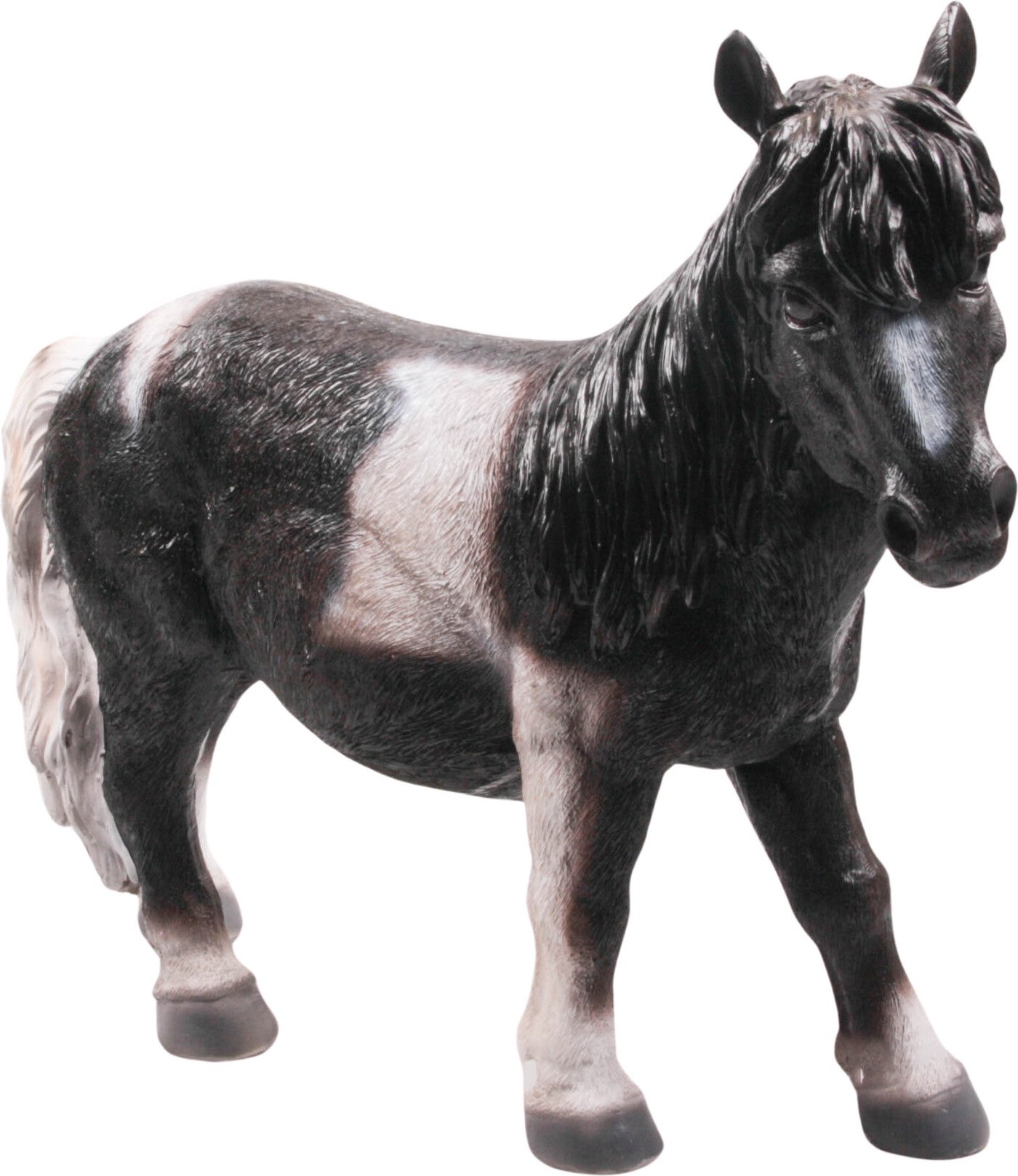 Farmwood Animals tuinbeeld paard zwart / wit 51 x 16 x 40 cm