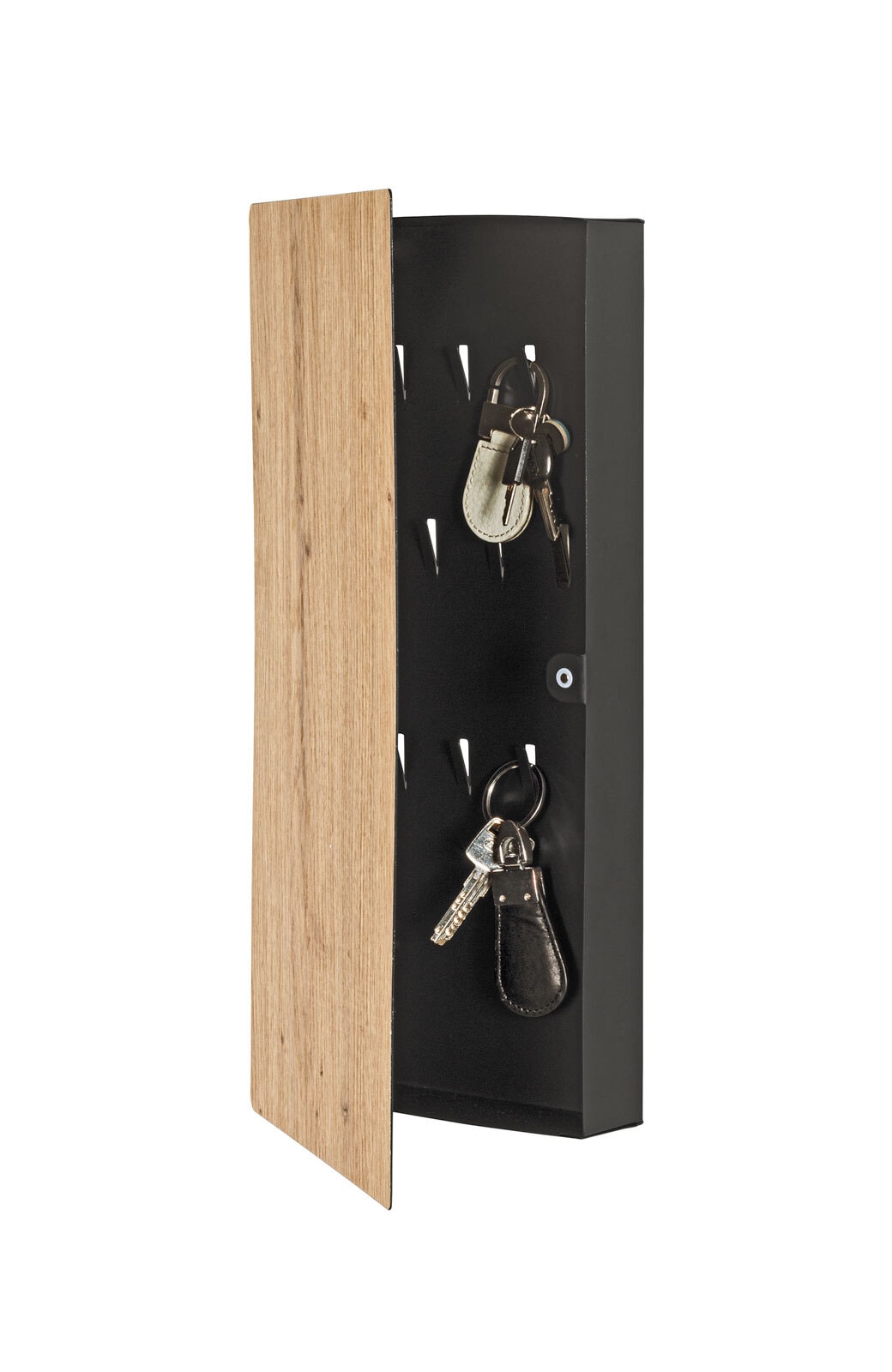 Schlüsselkasten Oak 20 Lack schwarz/Front Eiche-Dekor