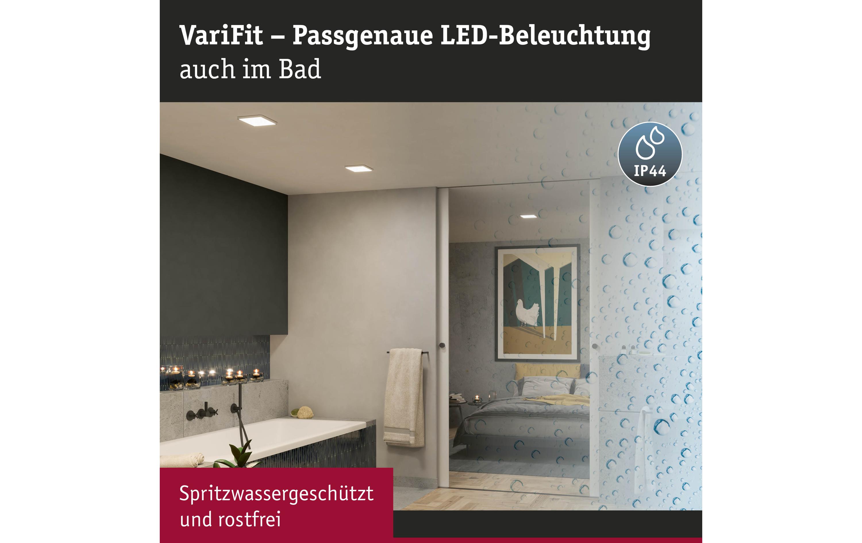 Einbauleuchte Areo VariFit 230 x 230 2000-4000 K, WeissEckiges Einbaupanel für eine sanfte Lichtstreeung