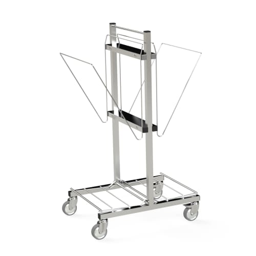 Chariot double supports moyens et grands sacs inox Villard