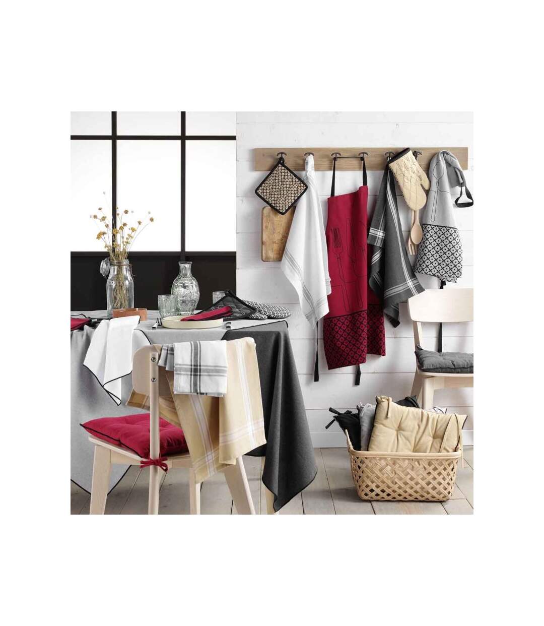 Tablier en Coton Recyclé Cuisiline 84cm Beige