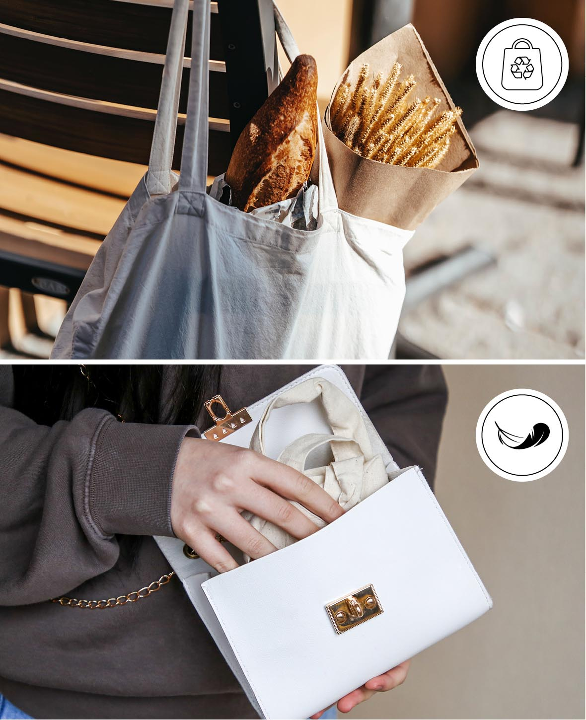 Tasche aus Baumwolle zum Bedrucken / Besticken - Weiss