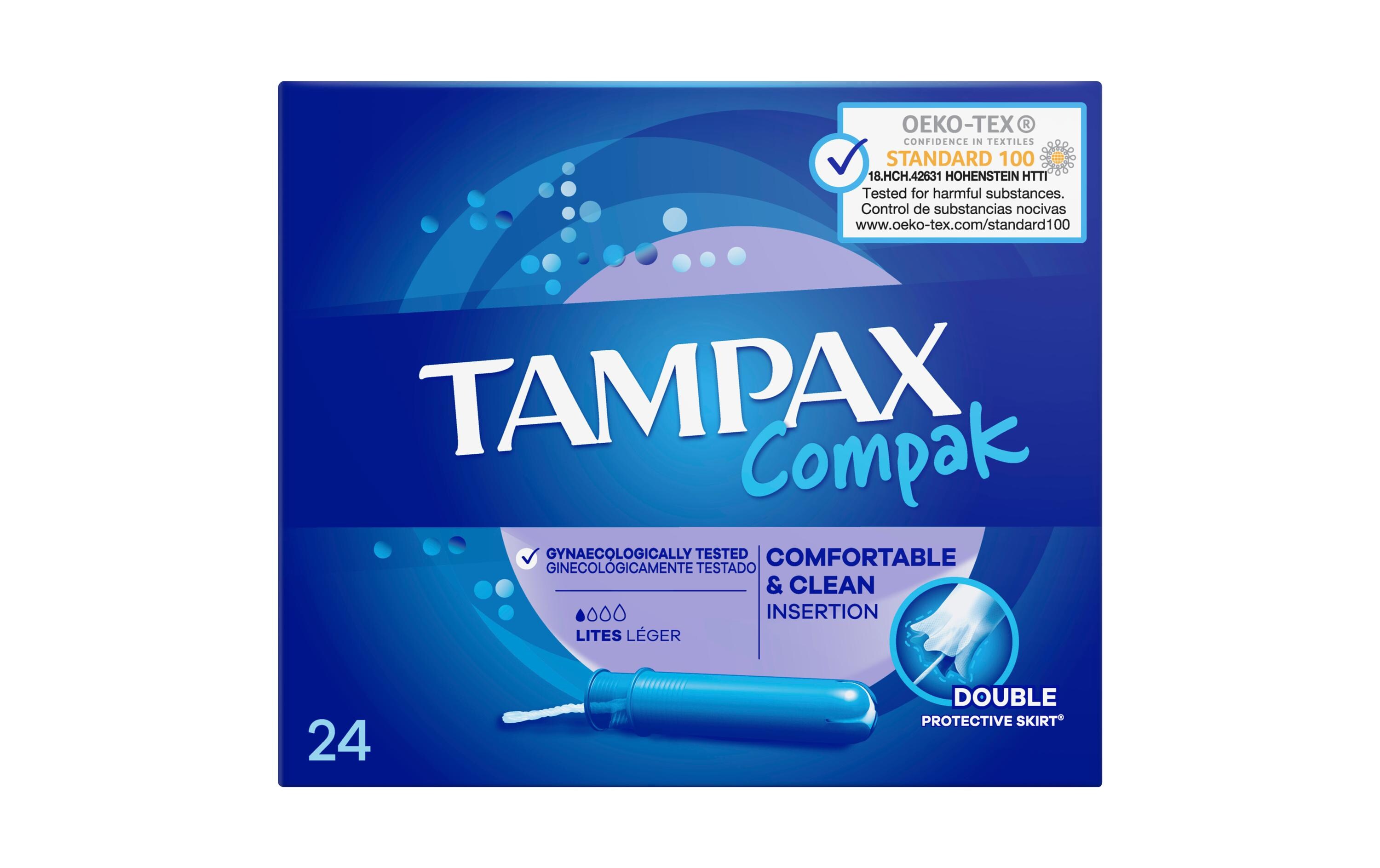 Compak Light 24 StückHochwertige Tampons mit saugfähigem Kern