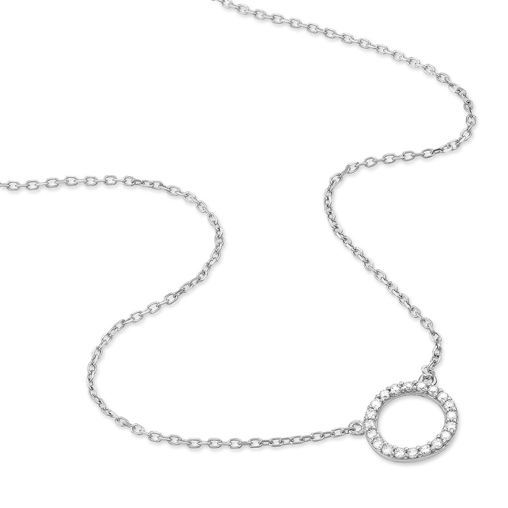 Collier Lim Or Blanc Oxyde De Zirconium