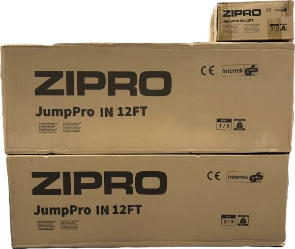Zipro Trampolin med net og stige Ø374cm   pose til sko