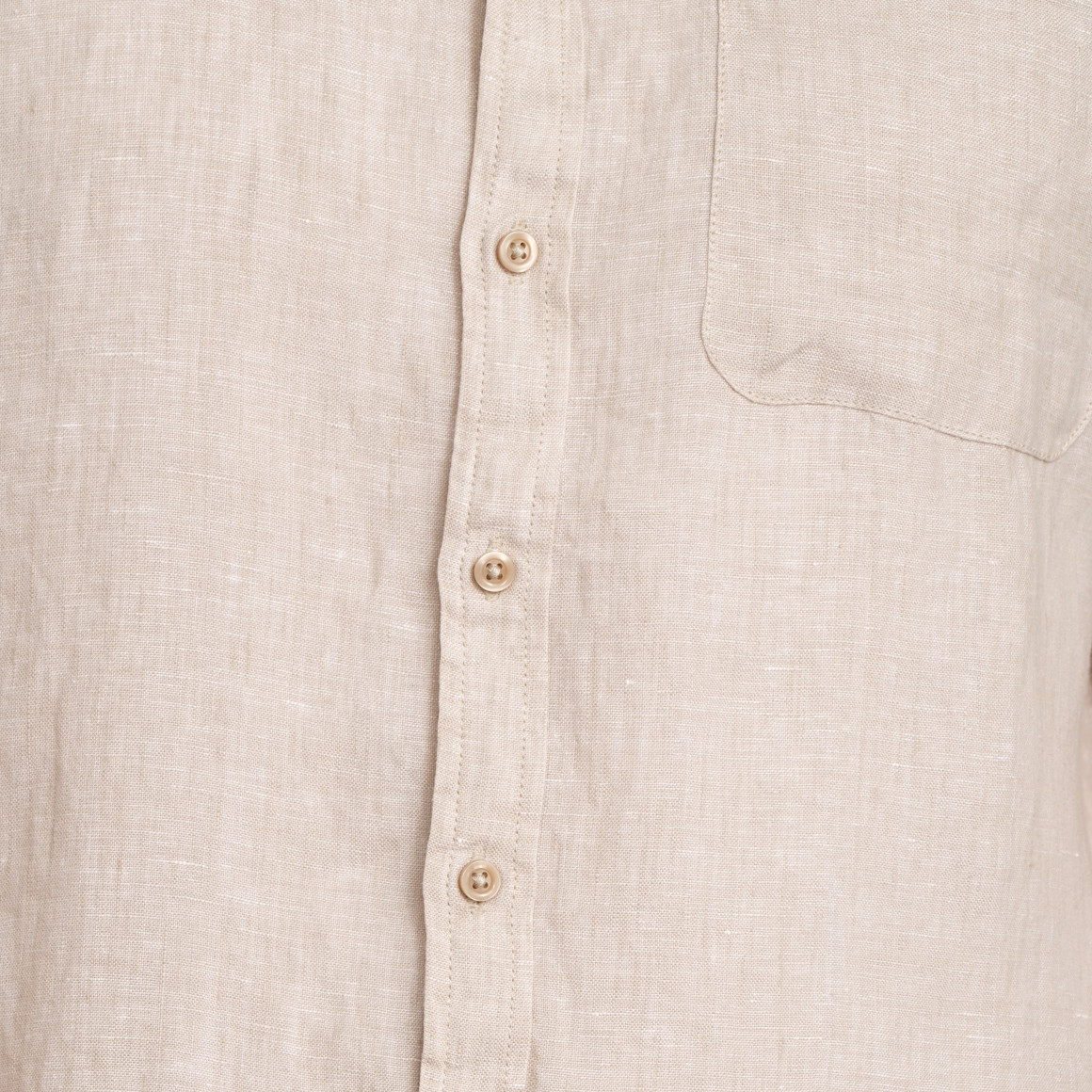 Herren Leinen-Hemd mit kurzen Ärmeln beige