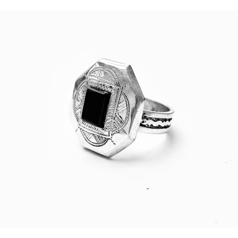Bague touareg agate noire