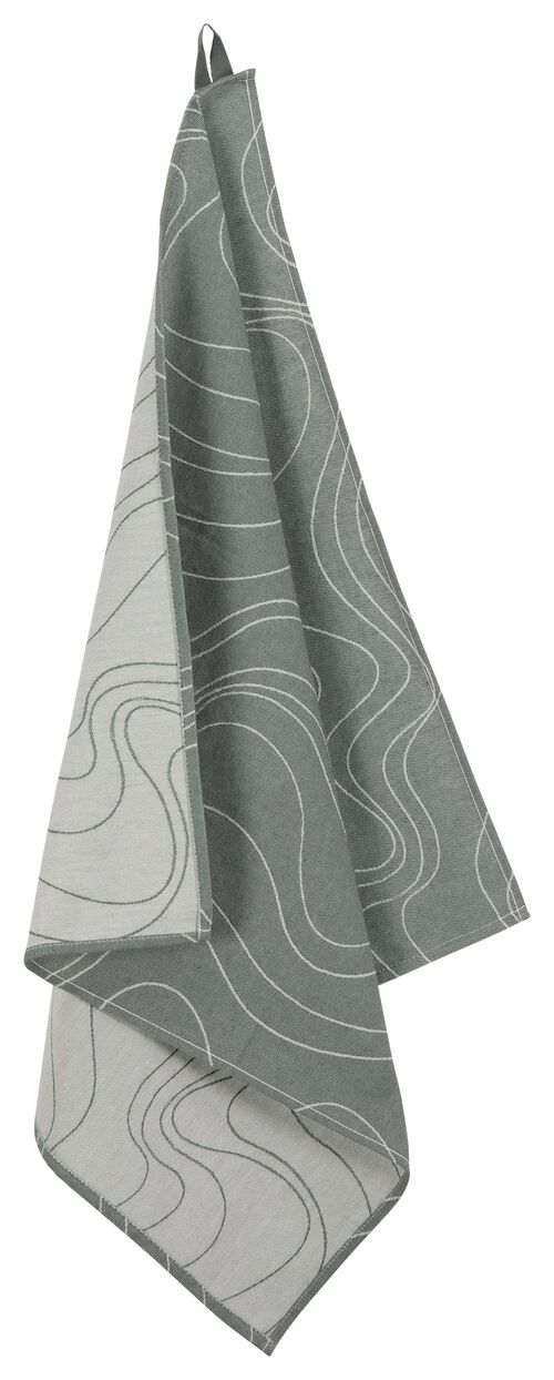 torchon - 65 x 65 - coton - gris vagues