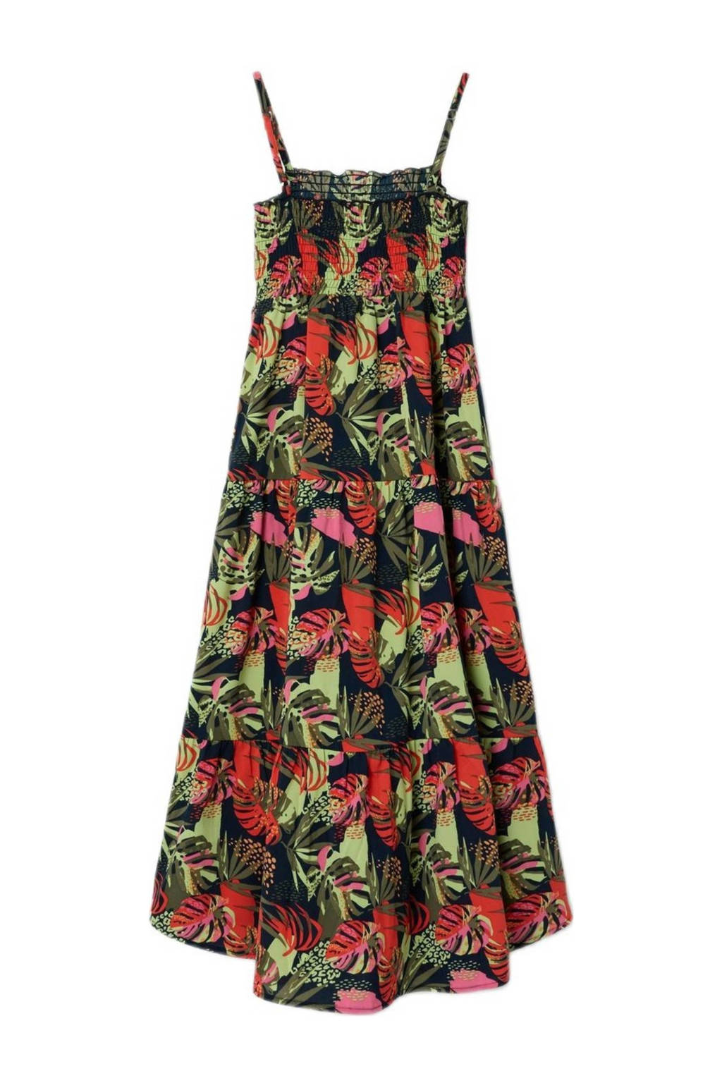 NAME IT maxi jurk NKFVINAYA met all over print donkerblauw/roze/groen