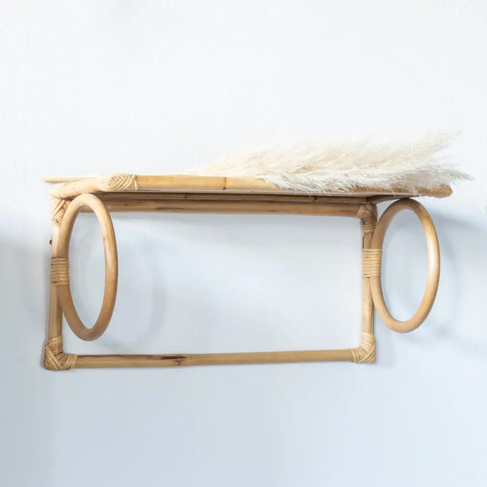 Wandplank Naturel - Rotan - 60x25x30cm - Malu