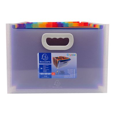 Exacompta Crystal - Trieur à soufflet 24 comp - A4 - à onglets - cristal