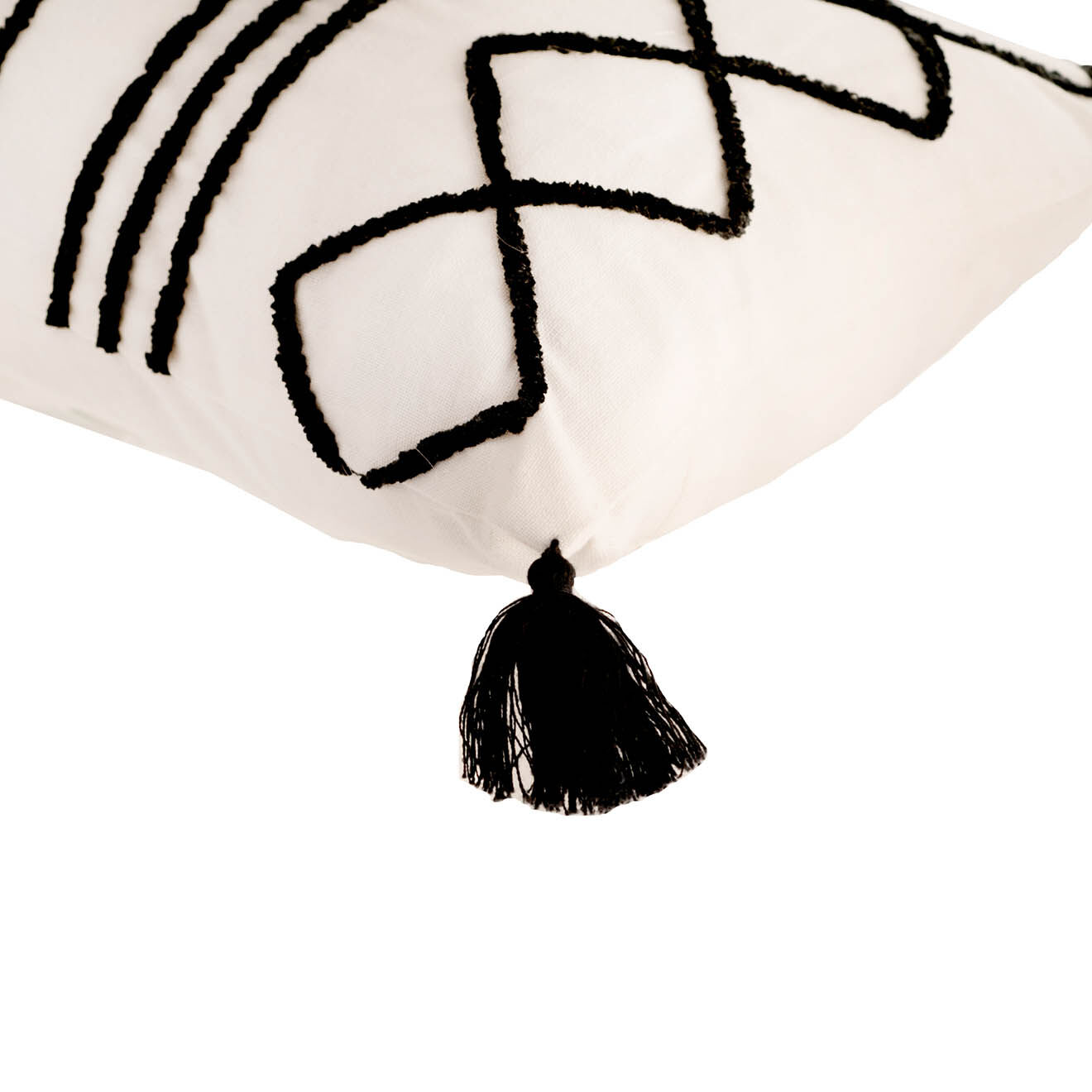 Febronie Housse de coussin Istanbul brodée noire - 50x30 cm